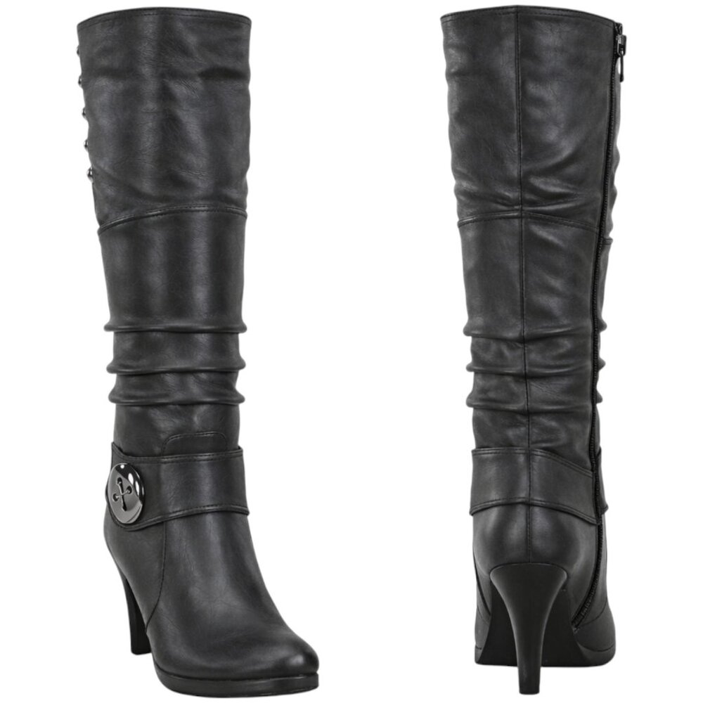 Top Moda Slouchy Knee-High Heeled Boots | Wholesale Starter Pack Size (8.5–10) - Picture 4 of 5